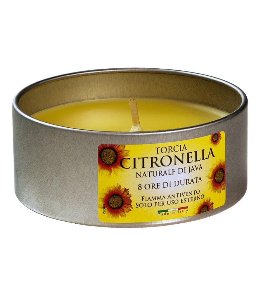Candela alla citronella "siros" in alluminio 9,5x9,5x4 cm
